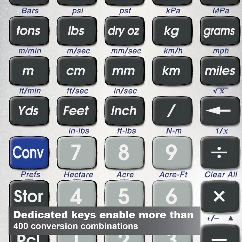 Calculated Industries 8025 Ultra Measure Master Professional Grade U.S. Standard to Metric Conversion Calculator Tool for Engineers, Architects, Builders, Scientists and Students | 60+ Units Built-in, Silver