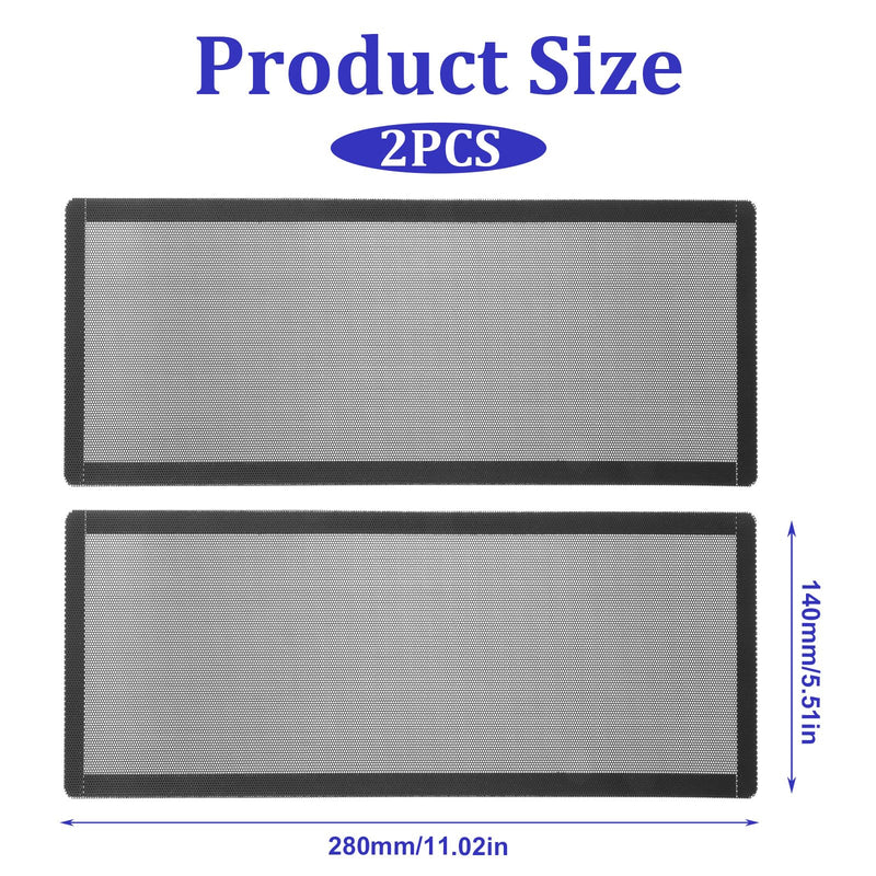2PCS 280 x 140mm Computer Case Fan Dust Filter, Magnetic Frame | Dust proof Case Covers for Computer Fan