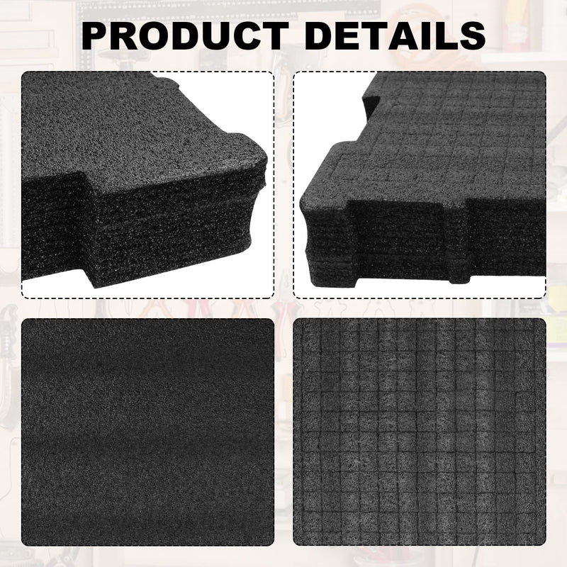 (2 Pack) Foam Insert Compatible with DeWalt TSTAK Tool Boxes - Fits DWST17808, DWST17807, DWST17805 - Replacement for DWST88801 - Customizable Tool Organizer Block + Bottom Base Pads (4 Pieces Total)