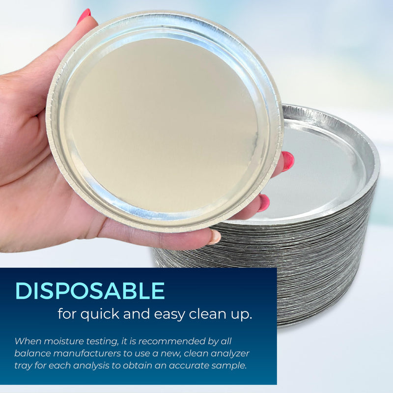 Aluminum Sample Pans for Moisture Analyzer (100 Pack) 90mm Round Lab Trays, Disposable Weighing Dishes, Foil Pan, Weight Scale Tray, Laboratory Balance Dish Plate, Moisture Tester Supplies, Pure Ponta 100