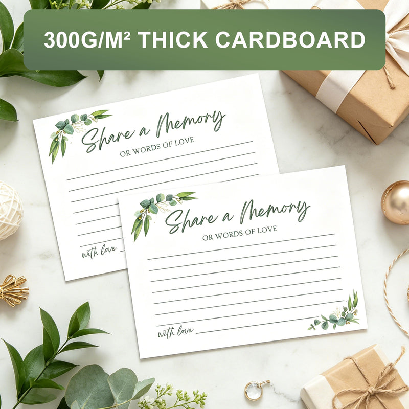 50 PCS Share a Memory Cards for Celebration of Life, Anniversary, Funeral Green 01