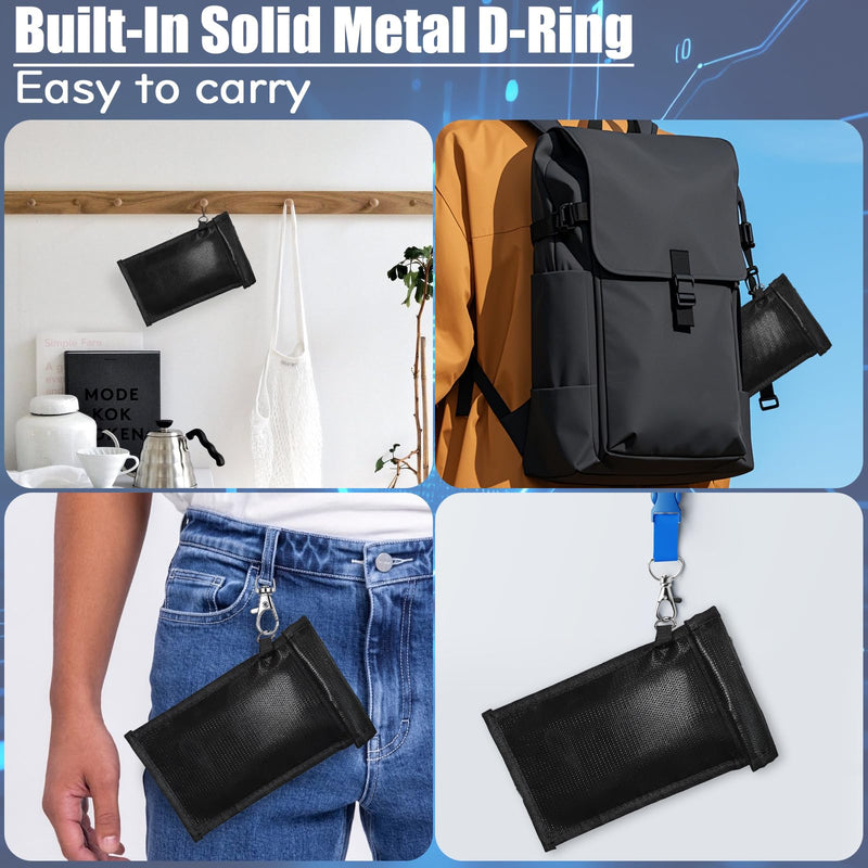 Ykimok Faraday Bag for Phones, Signal Blocker Case with RFID Blocking, Blocks WiFi Bluetooth GPS NFC for Privacy Protection
