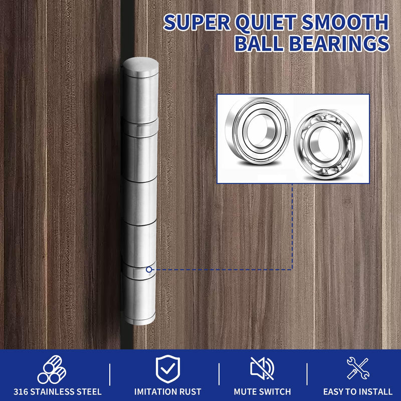 4.5" 316 Marine Grade Door Hinges XINSheng Heavy Duty Exterior 3 Pack | Ball Bearing Design | 220 LBS Capacity | Security Pin | Coastal & High-Salt Resistant | Perfect for Outswing Doors & Gates