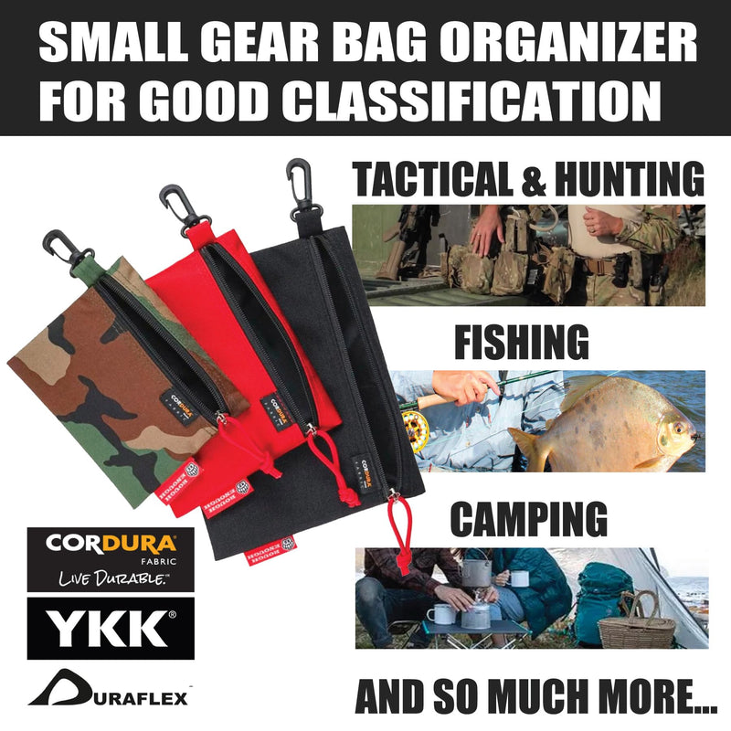 Rough Enough 3-Pack Small Tool Pouches with Zipper & Buckle Clip, Different Sizes Molle Pouch Set for Tactical, Camping, Fishing, Survival, Water-Resistant Small Tool Bags