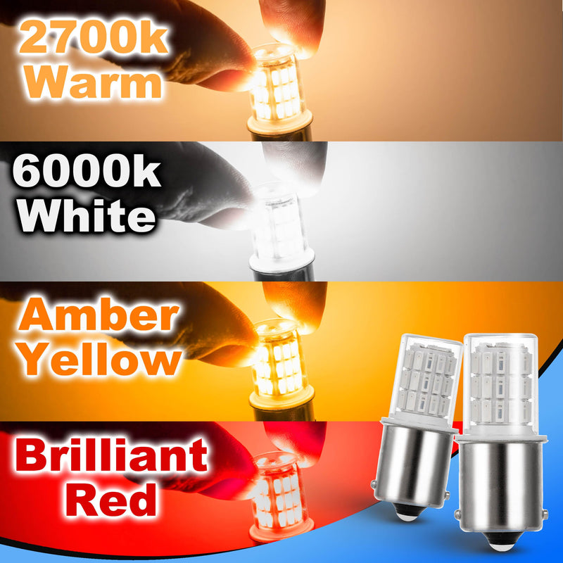 1156 1141 1003 7506 BA15S LED Bulbs Brilliant Red, LED Replacement for 12 Volt RV Tail Brake Lights Camper Trailer Boat Trunk Interior Lights, DC Bayonet Single Contact Base,AC10-24V DC10-30volt,3Pack 1156 Brilliant Red