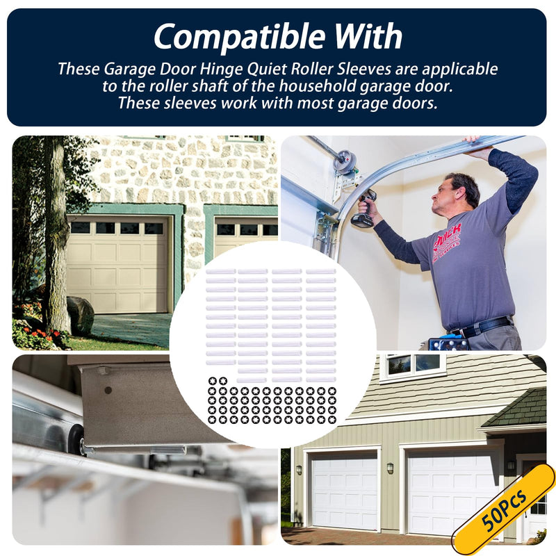 XTPTFABS Garage Door Hinge Quiet Roller Sleeves Shaft gaskets Compatible with New Rollers or Stems (ID-11mm; OD-11.90mm; L-80mm)