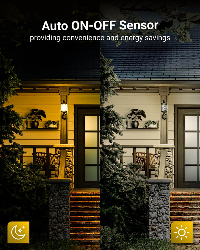 Sunco 6 Pack Yellow Light Bulbs Outdoor A19, LED Bug Lights for Outside Dusk to Dawn, 480 LM, 9W, 2000K Amber Glow, Auto On/Off Photocell Sensor, E26 Base, for Porch Patio Deck Backyard UL 6 Count (Pack of 1) Yellow 2k