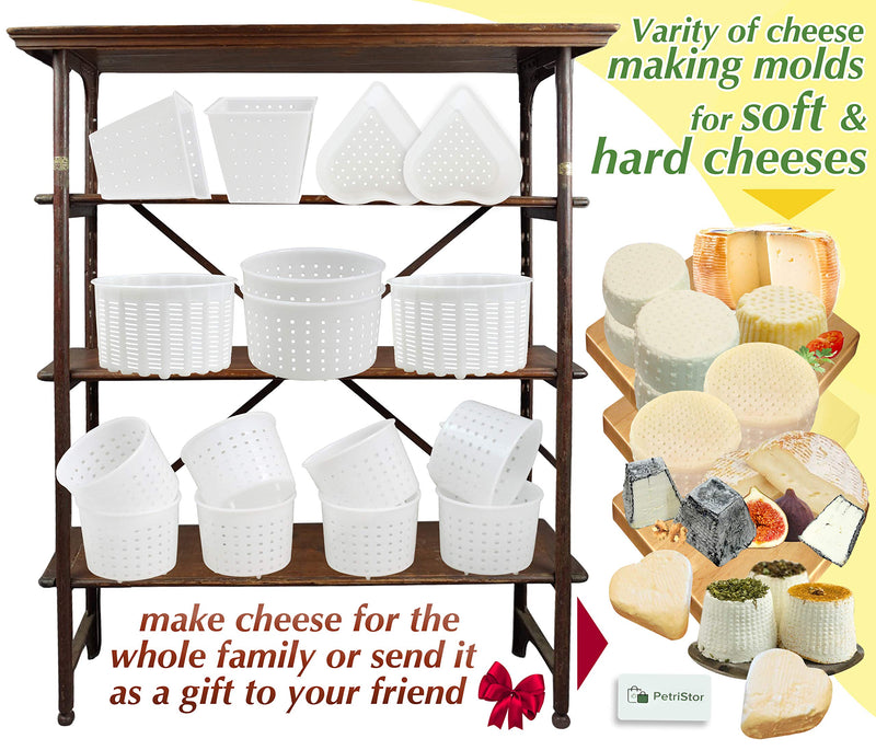 16 Pcs Soft Cheese Making Kit for Beginners - Small Cheese Molds - Cream Cheese Molds for Making Cheese - Molde Para Queso Fresco Casero - Paneer Maker Mold - Cheese Making Supplies №3