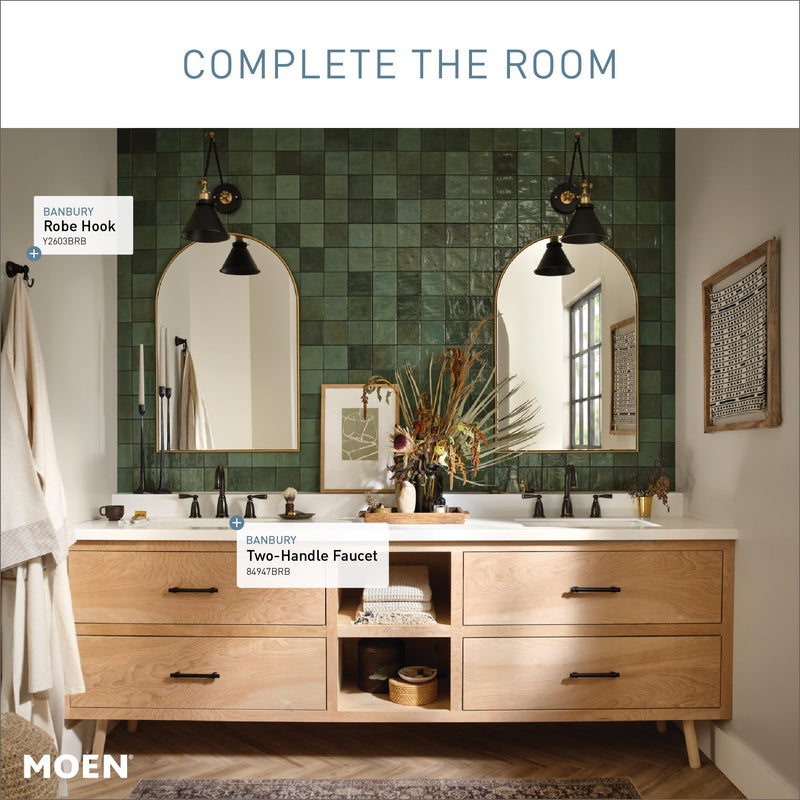 Moen Y2603BRB Banbury Pivoting Robe Hook, Mediterranean Bronze