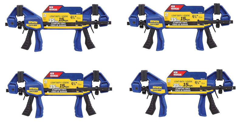 Irwin Quick Grip 530062 4-1/2" Quick-Grip One-Handed Micro Bar Clamp 4 Count