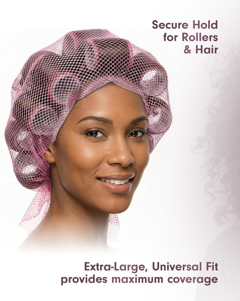 Tredoni 120x85cm Triangular Hair Setting Net - Heat-Resistant, Multicolor | Universal Hair Curler Roller Drying Net - 1pc Extra-Large Secure Fit, Durable & Breathable Nylon Mesh Hair Net