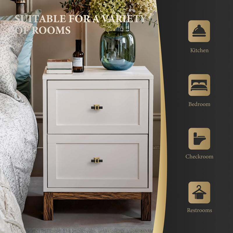 Haliwu 10 Pack Cabinet Knobs, Black&Gold Kitchen Dresser Drawer Handles, T-bar Hardware T-bar knob Black & Matte Gold