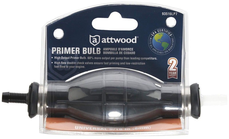 Attwood 93516LP7 Universal High-Output Primer Bulb, EPA and CARB Certified - 5/16-Inch