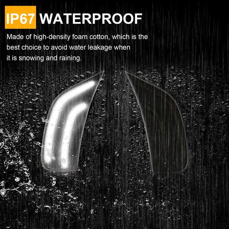 Smoked Lens LED Side Marker Lamp Compatible with 2021-2024 Yukon/Yukon Denali/Yukon XL/Tahoe/Escalade/Suburban/Escalade ESV Driver Passenger Sidemarkers Lamp White Front Turn Singal Lights Smoked Lens+White Light