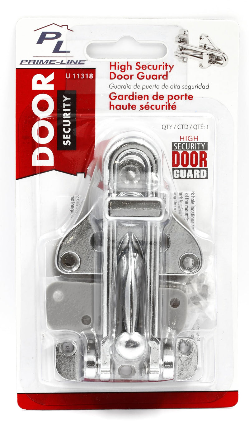 Prime-Line U 11318 Swing Bar Door Guard With High Security Auxiliary Lock, Chrome Finish (Single Pack) Bronze