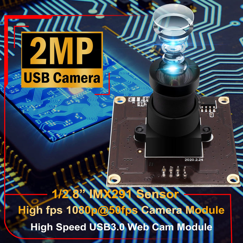 ELP USB3.0 Mini PC Camera - Low Light 1080P 50fps USB Security Camera for Computer & Laptop CC01