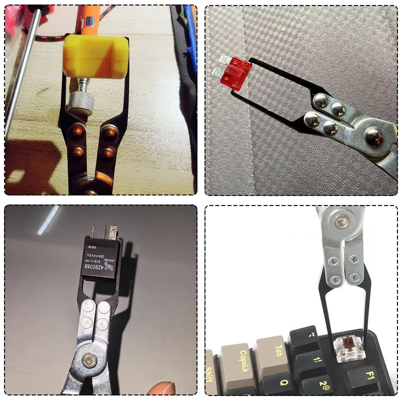 2 PCS Relay Tester, Electrical Disconnect Pliers, Automotive Relay Fmm Fuses Puller Tool, Automotive Relay Tester (Red) Red