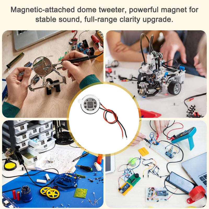 10pcs Internal Magnet Speaker (13mm / 0.5" Dia) - 1W 8 Ohm Round Internal Micro Magnet Loudspeaker with 60mm Terminal Wire for DVD EVD Mobile Portable Advertising Machine, Black 0.5" + 60mm Terminal 10
