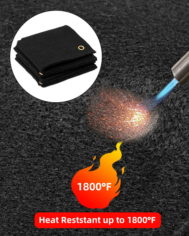 Welding Blanket Fireproof, 2 Packs Opening Shape Heat Shield Mat, Brazing Heat Shield for Torch, Welding Pad for Plumbing, Fire Flame Resistant Cloth Rag, Solder Plumbers HVAC Torch Protector 12x12in