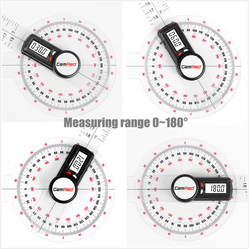 GemRed 12" Digital Goniometer for Joint Range of Motion ROM Measurement(GR311 New Version) 300mm(New Version)