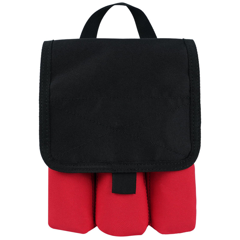 MELOTOUGH 7-Pocket Firefighter Tool Pouch with Carry Handle and Flap, Fits in Bunker Gear Pocket, Tool Organizer Red