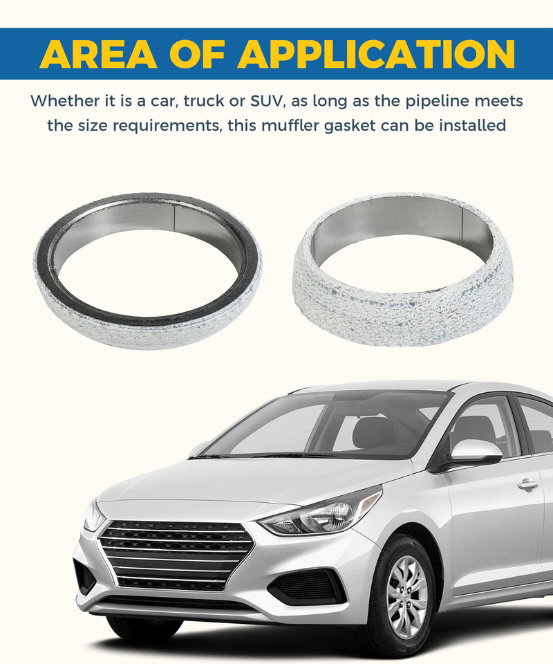 Exhaust Gasket,Car Accessories Exhaust Flange Gasket,2 Inch 2.25 Inch 2.5 Inch 3 Inch Exhaust Manifold Gasket,Car Exhaust Donut Gasket Seal Ring Replacement,Suitable for Cars Trucks (2.5inch) 2.5inch