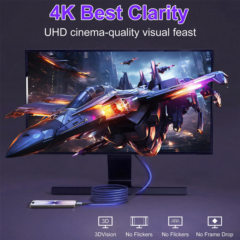 20Gbps USB4 for Thunderbolt 5 Cable 20FT/6M, 4K@60Hz Video for USB C Thunderbolt 4 Cable, Nylon Braided PD240W Charging Compatible for Thunderbolt 5/4/3, MacBook, iPhone 17, Mac