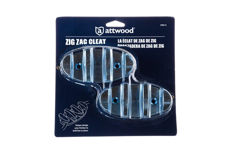 Attwood Corporation 11951-6 Cleat Zig Zag 4" Zinc Plated Pr,Silver One Size