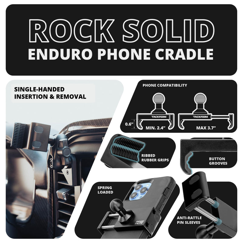 Tackform Link Vent Mount Universal Phone Holder - Compatible with 2021-2025 Ford F150 & Raptor, 2023-2025 Ford Super Duty | Aluminum | Zero Slip, Anti-Scratch | 2" Arm | Blue