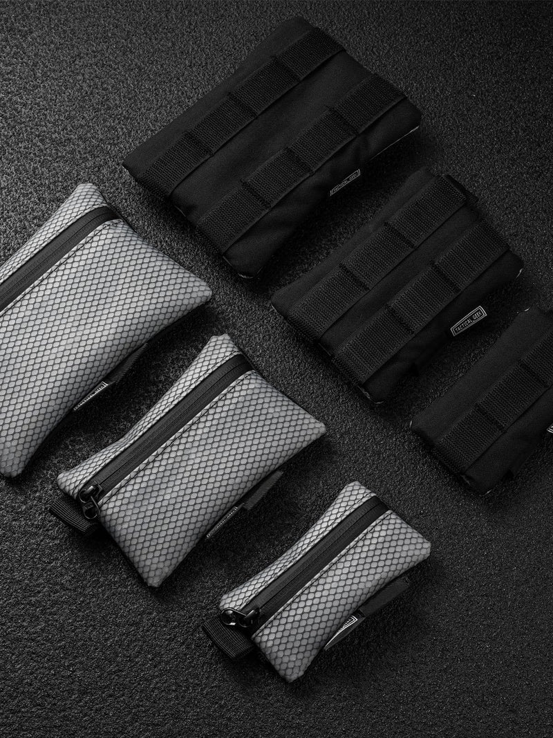 TACTICAL_GEEK Storage A5 EDC Storage Pouch Set, Multi-Purpose Molle EDC Gadget Pouch, Multi-Functional Utility Small Tool Pocket,Luggage Organiser Divider Small Pouch Organizer for Daily Carry(Black) Black