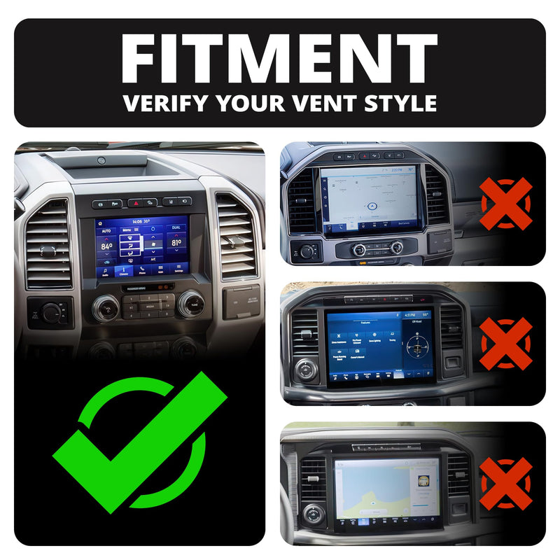 Tackform Link Vent Phone Mount Compatible with 2015-2020 Ford F-150, 2017-2021 Super Duty, 2018-2021 Expedition | Aluminum | Compatible with MagSafe | Universal Magnetic Holder | 2" Arm | Black Knob Large Magsafe Magnet