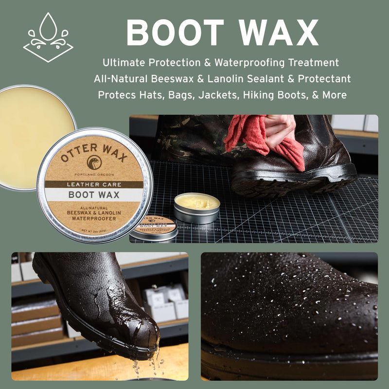 Otter Wax Leather Care Kit | 100% All-Natural Leather Care Products | Made In The USA | Includes Saddle Soap & Leather Salve | Color Safe | Ideal for Shoes, Boots, Jackets, Car Interiors