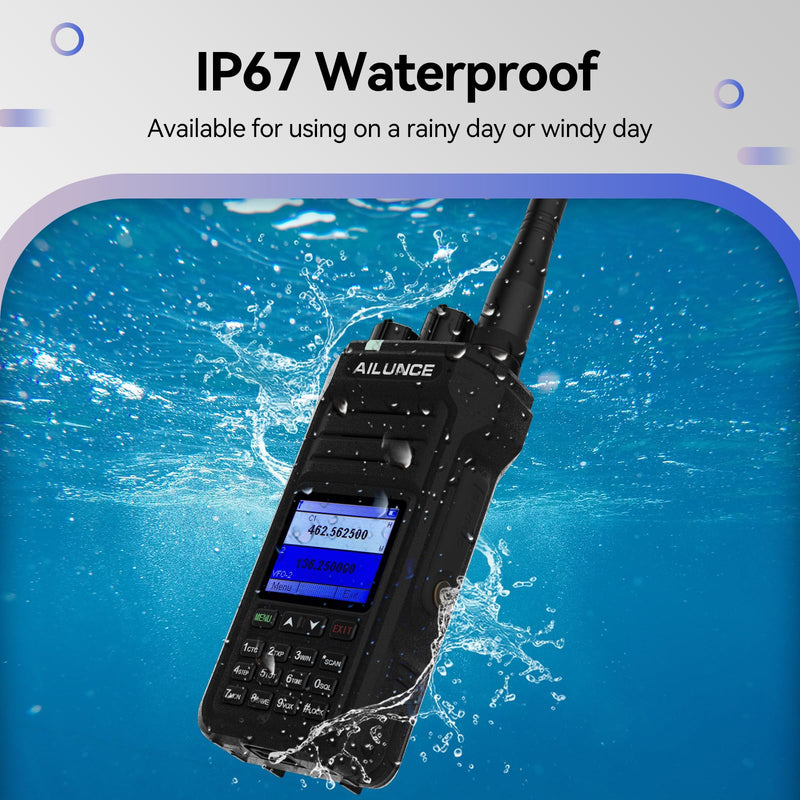 Retevis Ailunce HA1G GMRS Radio, GMRS Handheld Radio, Repeater Capable Bundle with Retevis Audio Adapter to 2 Pin Connector Walkie Talkies Earpiece