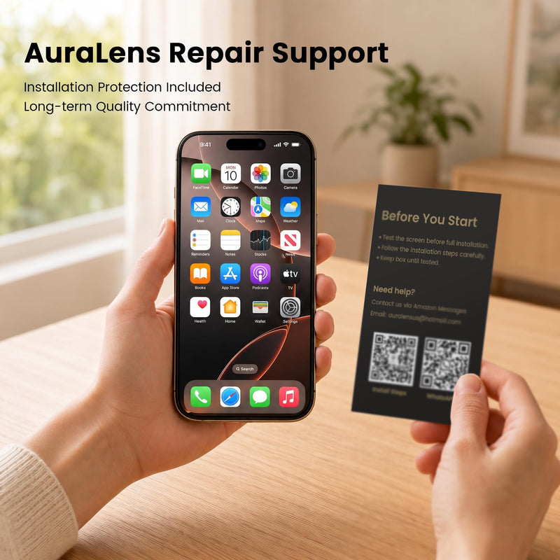 AuraLens for iPhone 16 Pro Screen Replacement Kit LCD Display Assembly | A3083 A3292 A3294 A3293, FHD INCELL LCD Digitizer 6.3 Inch, COF, 120Hz, Repair Tools, Waterproof Adhesive, Magnetic Screw Pad For iPhone 16 Pro (6.3")