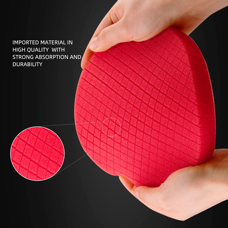 Red Finish Polishing Pads, Buffing Pads, SPTA 3Pcs 6.5 Inch Face for 6 Inch 150mm Backing Plate Compound Buffing Sponge Pads for Car Buffer Polisher Compounding, Polishing and Waxing -X00224R6B3 6.5inch 3Pcs Red T20 Buff and Wax