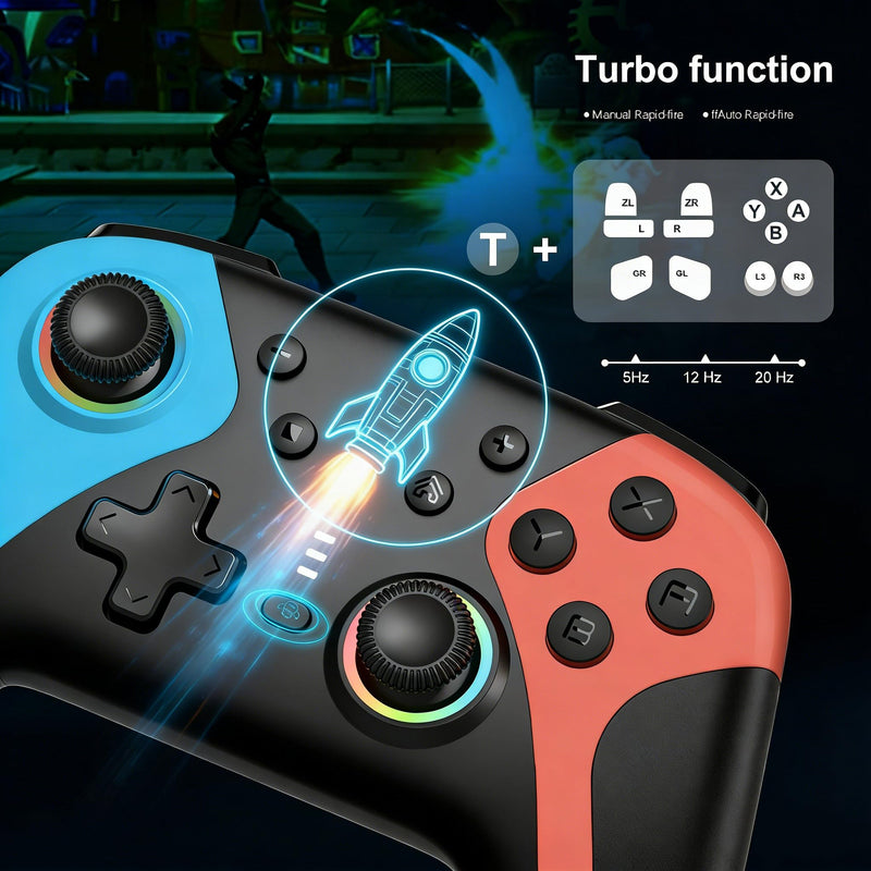 FIOTOK Wireless Switch Controllers for Nintendo Switch/Switch 2/Lite/OLED | Switch Pro Controller with Hall Joysticks & Triggers,Wake-up, Gyro Axis,Turbo, Screenshot,Programmable