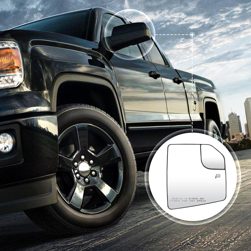 Passenger Right Side Heated Blind Spot Mirror Glass Fit for 2015-2020 Ford F-150, Side View Mirror Glass, Replacement for FL3Z17K707A Passenger Side(Right)