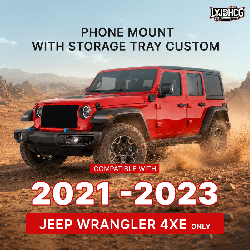 Magnetic Dash Phone Mount for 2021-2023 Jeep Wrangler 4XE Only PHEV | Extend Arm No Sight Obstruction, 4XE & Oil-electric Hybrid Version, Not for Gladiator, Not for 4X4, Phone Holder with Magsafe for 2021-2023 4XE JL JLU