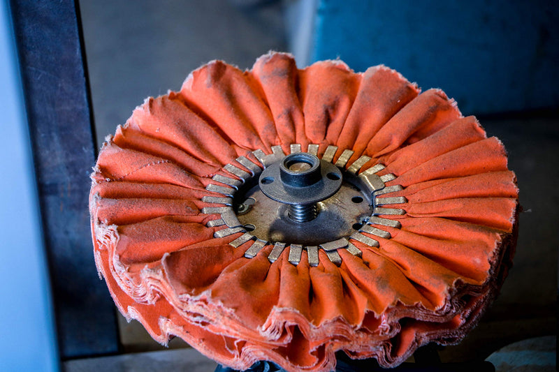 Renegade Products 8" x 3" x 5/8 Orange Airway Buffing Wheel 16 PLY for Metal Polishing of Semi Truck Wheels, Aluminum Tanks and Stainless Steel Parts