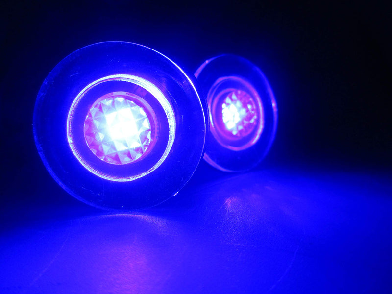 Pactrade Marine 4 Pieces Boat LED Livewell Round Button Blue Courtesy Light OEM Waterproof