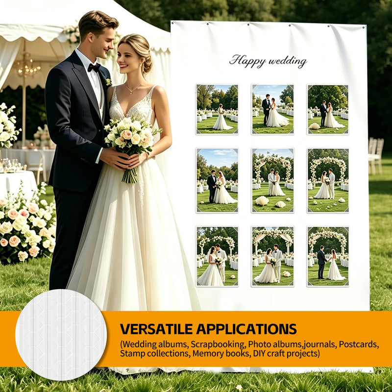 1020 PCS Photo Corners Self Adhesive, Clear Photo Corners for Scrapbooking, 10 Sheets Photo Corner Stickers for Photo Albums, Journals, Memory Books & DIY Crafts