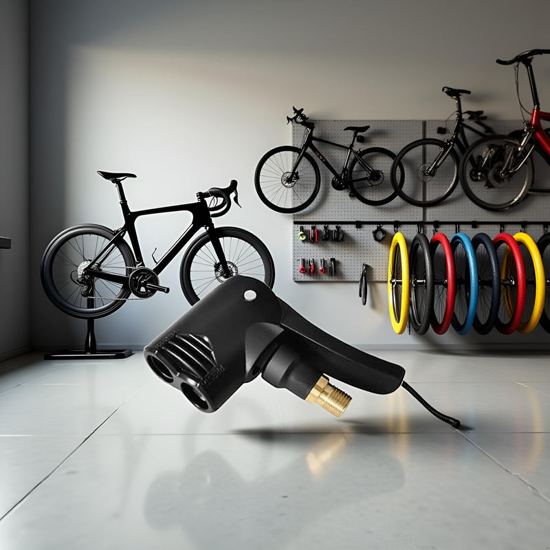ZS569 Black Presta Valve Adapter Dual Head Bike Track Pump Tyre Air Pump Connector Head Tires and Tubes Accessories