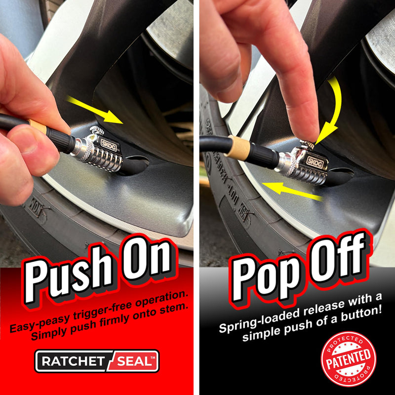 Chuck Mates™ Platinum (1 Pack) Quick-Connect with Patented RatchetSeal™ Technology for Tire Inflators Open-Type Speed Clip 1 Pack