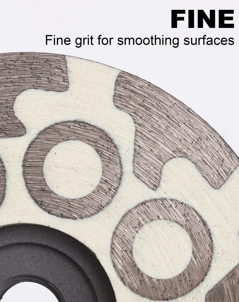 4" Flat Resin Diamond Cup Wheels，Diamond Cup Wheels with 5/8“-11 Thread for Granite，Marble and Engineered Stone Fine