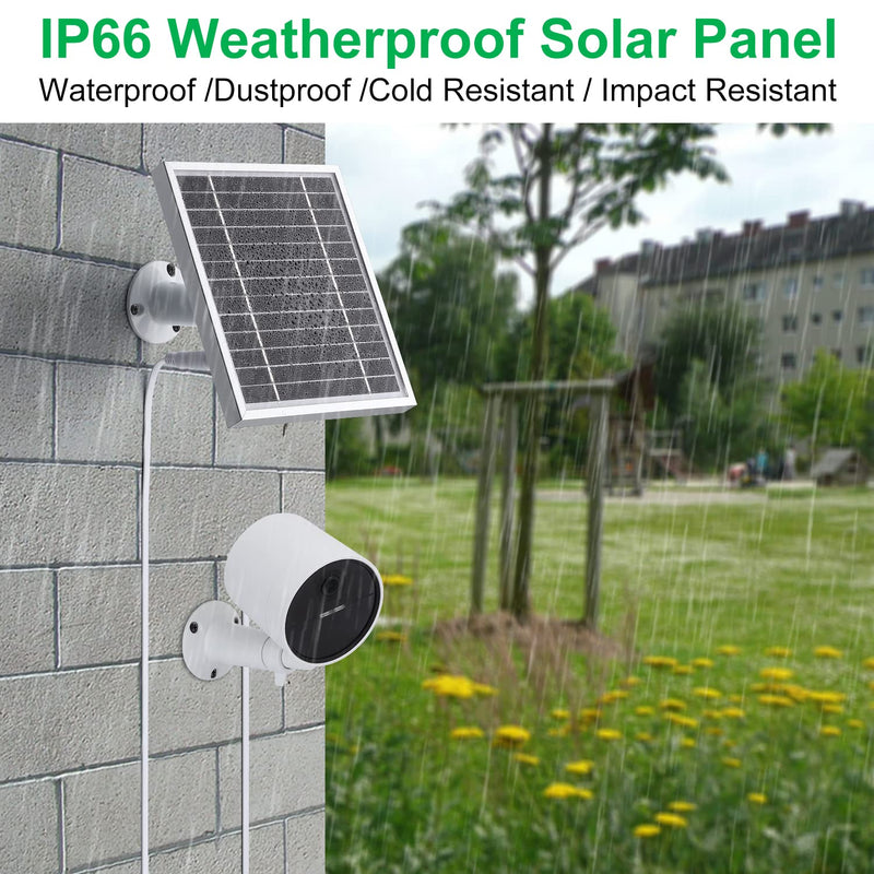UYODM Bundle - Solar Panel and Wall Mount Compatible with SimpliSafe Wireless Outdoor Security Camera,Power Your SimpliSafe Outdoor Camera continuously - Silver - 2PACK