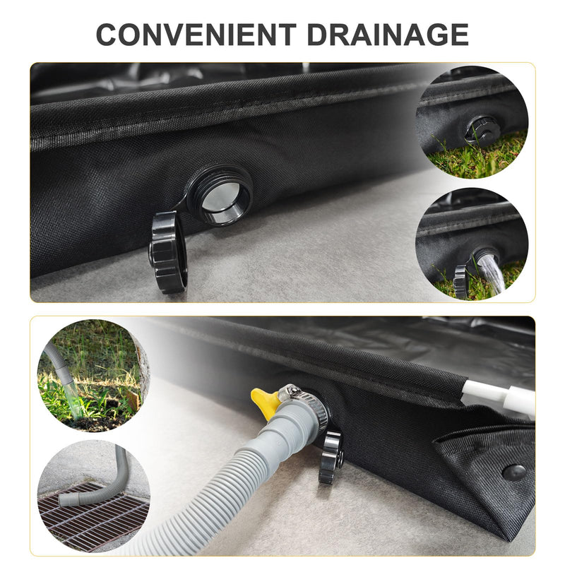Portable Shower Pan (Not Including Tent) 39" x 39", Foldable Camping Shower Base Floor for Outdoor Indoor Beach