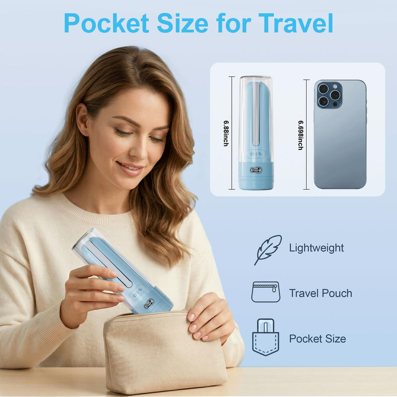 Electric Portable Bidet for Travel & Outdoor, Whisper-Quiet Handheld Sprayer with 3 Pressure Modes, 1600mAh USB-C Rechargeable, IPX7 Waterproof (Sky Blue) 1 Sky blue