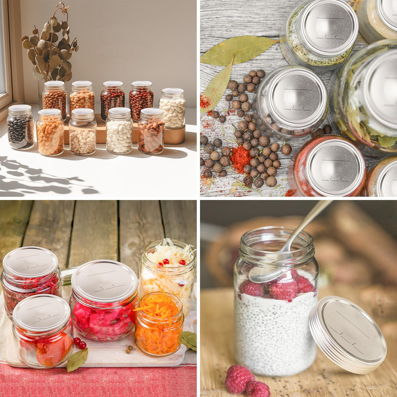 100 PCS Canning Lids Wide Mouth,3.42in Mouth Mason Jar Lids,Ball Jar with Lids with Leak proof Airtight Seal Rust Proof Split,Wide Mouth Mason Jars Food Grade,Canning Food 87MM Wide Mouth - 100Pcs