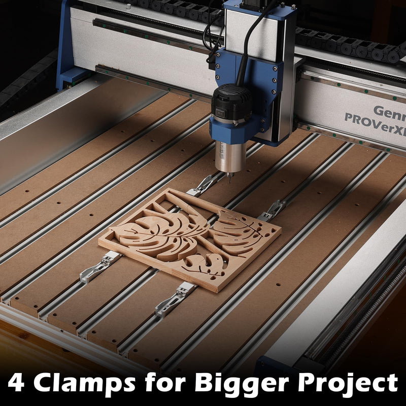 Genmitsu Upgrade CNC Router Vise Clamp for Large Woodworking & Metalworking Project, Low Profile Aluminum Toe Clamp, Size 4.2" x 0.9" x 0.6" (106mm x 22mm x 15mm), 2PCS