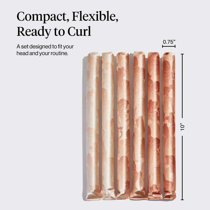 Disney x Kitsch Heatless Flexi Rods - 6 pcs Satin No Heat Hair Curlers for Blowout Curls and Short Hair | Flexi Rod for Heatless Curl Overnight for Women, Comfortable Hair Curlers to Sleep In for Frizz-Free, No Heat Damage Styling 1 count (Pack of 6)